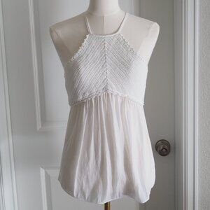 Angelcore Babydoll Ramy Brook New York White Sleeveless Crochet Camisole Top
